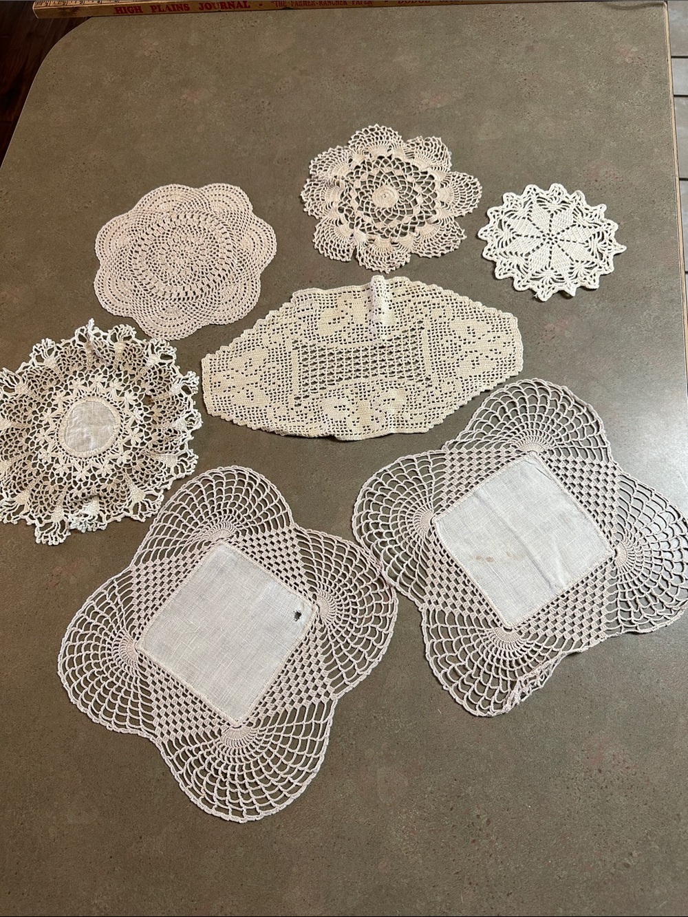 Vintage Handmade Crochet Doilies Set Of 7